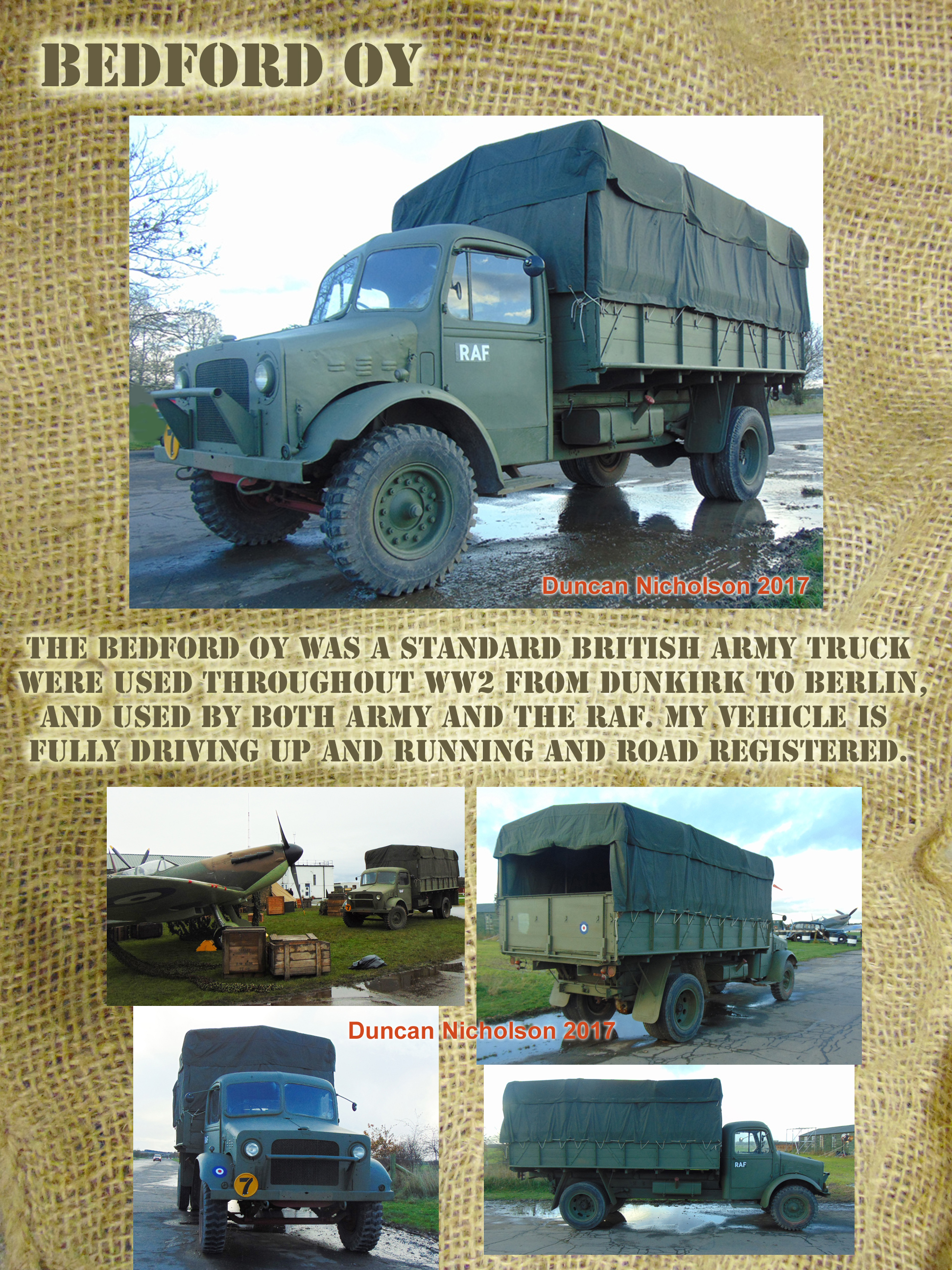 Bedford OY British WW2 Army Truck for hire details